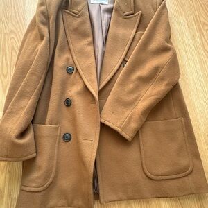 Brown Double-Breasted Coat - Vintage YSL